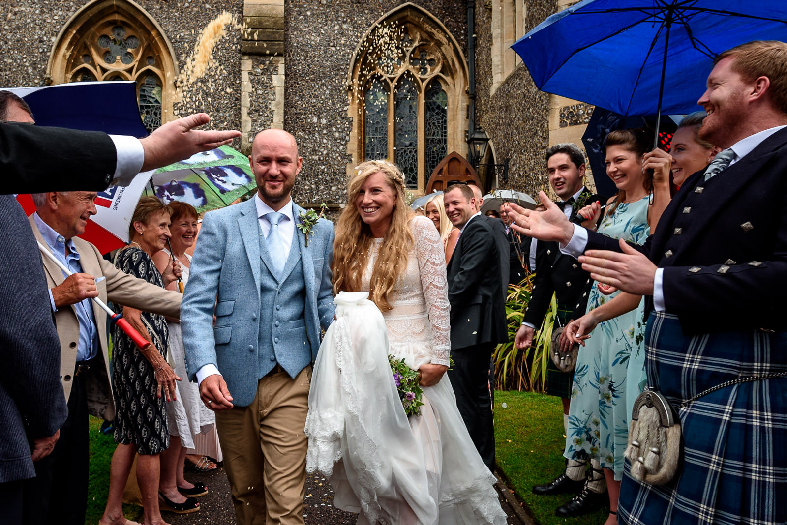Confetti shot at Brighton College Wedding
