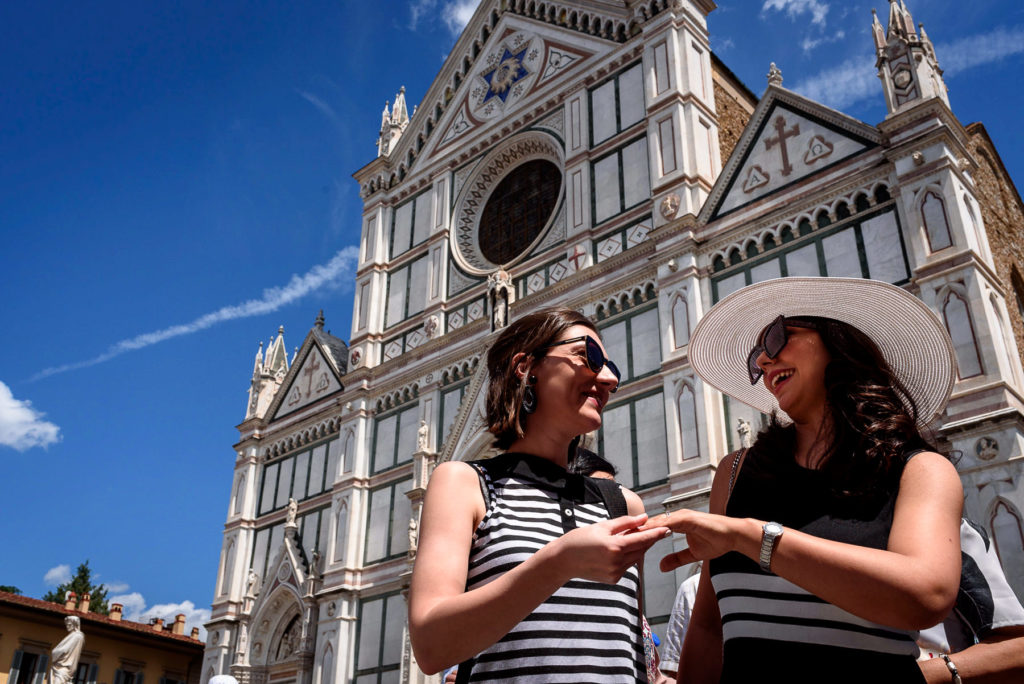 Bride and bridesmaid in Florence