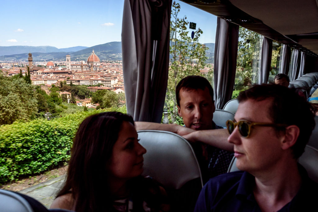 View of Florence from bus on way to wedding