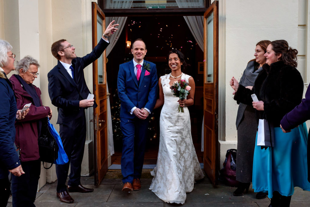 confetti at Brighton town hall wedding
