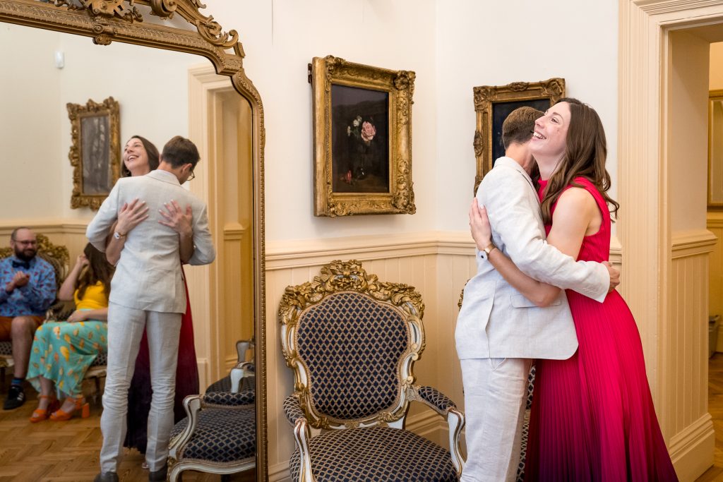 couple getting married at Brighton town hall in Floral Room
