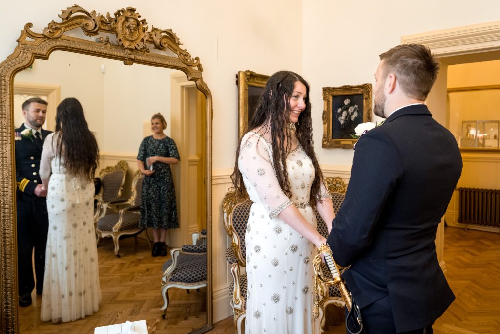 couple getting married at Brighton town hall in Floral Room
