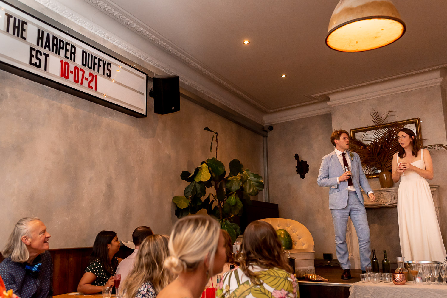 wedding couple giving speech at The Joker Brighton